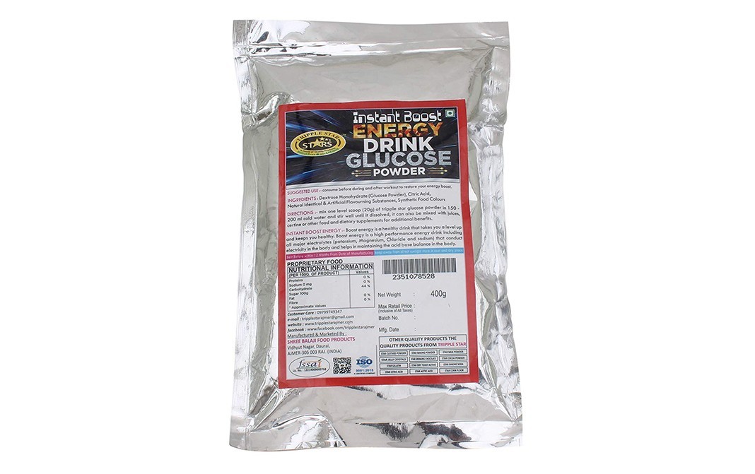 Tripple Star Glucose Powder, Instant Boost Energy Drink    Pack  400 grams